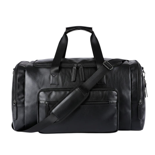 Sac de voyage MoveLite SUMMIT noir en cuir synthétique avec bandoulière réglable et poches zippées