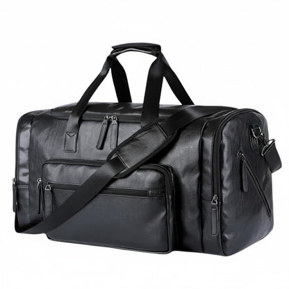 Sac de voyage MoveLite SUMMIT noir en cuir synthétique avec poches zippées et bandoulière réglable