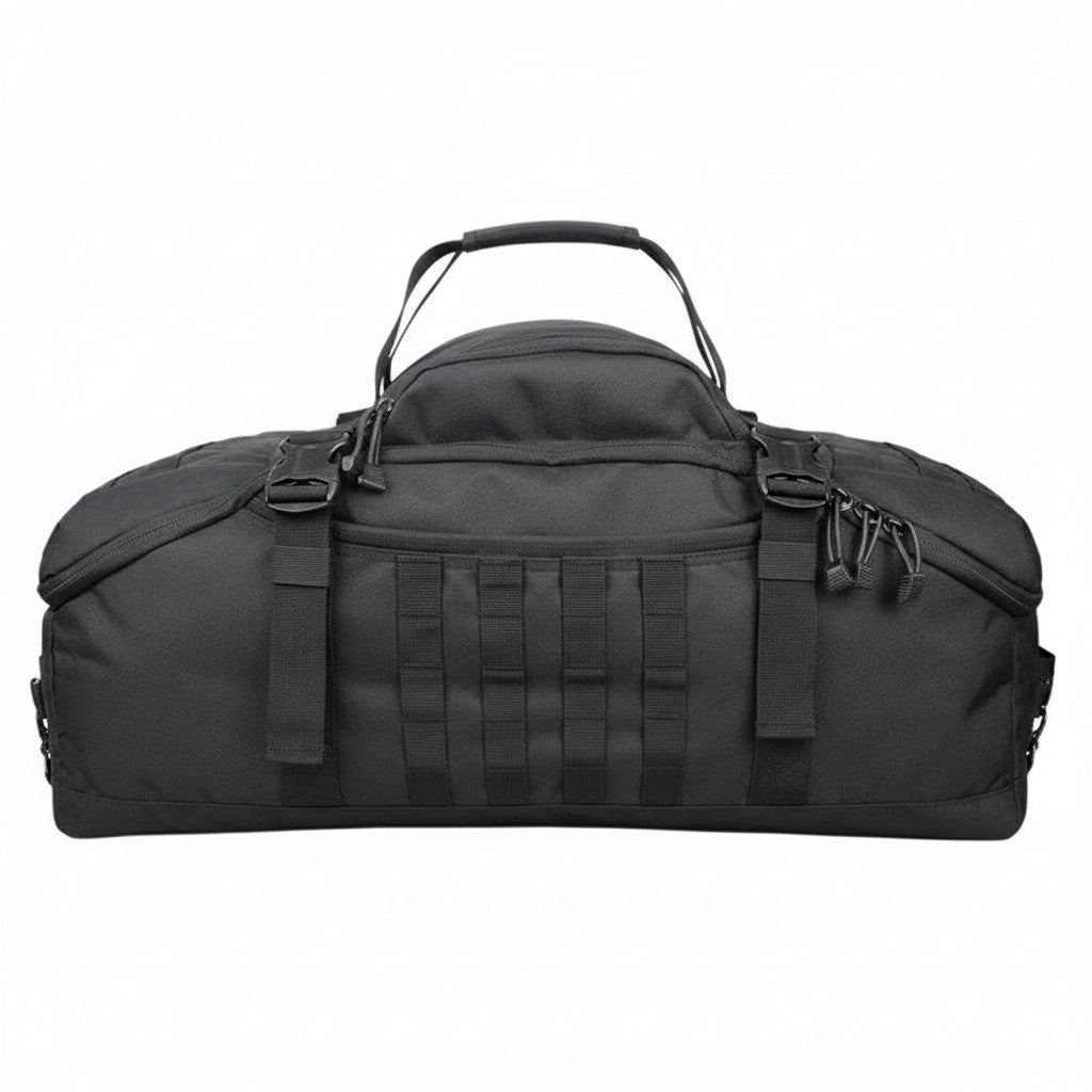 Sac de voyage MoveLite EVEREST noir en tissu résistant avec sangles de compression et système de fixation MOLLE