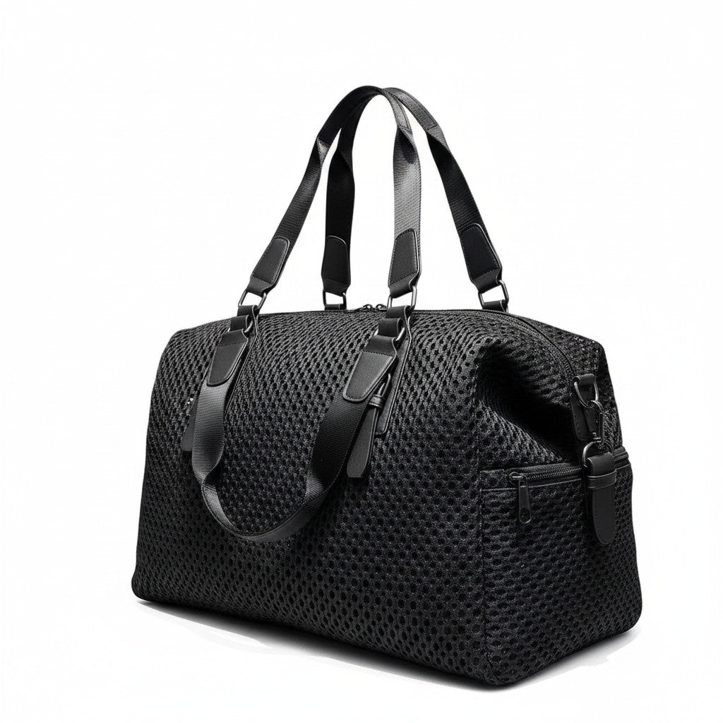 Sac de voyage MoveLite Bella noir en maille respirante avec poignées robustes et fermeture éclair