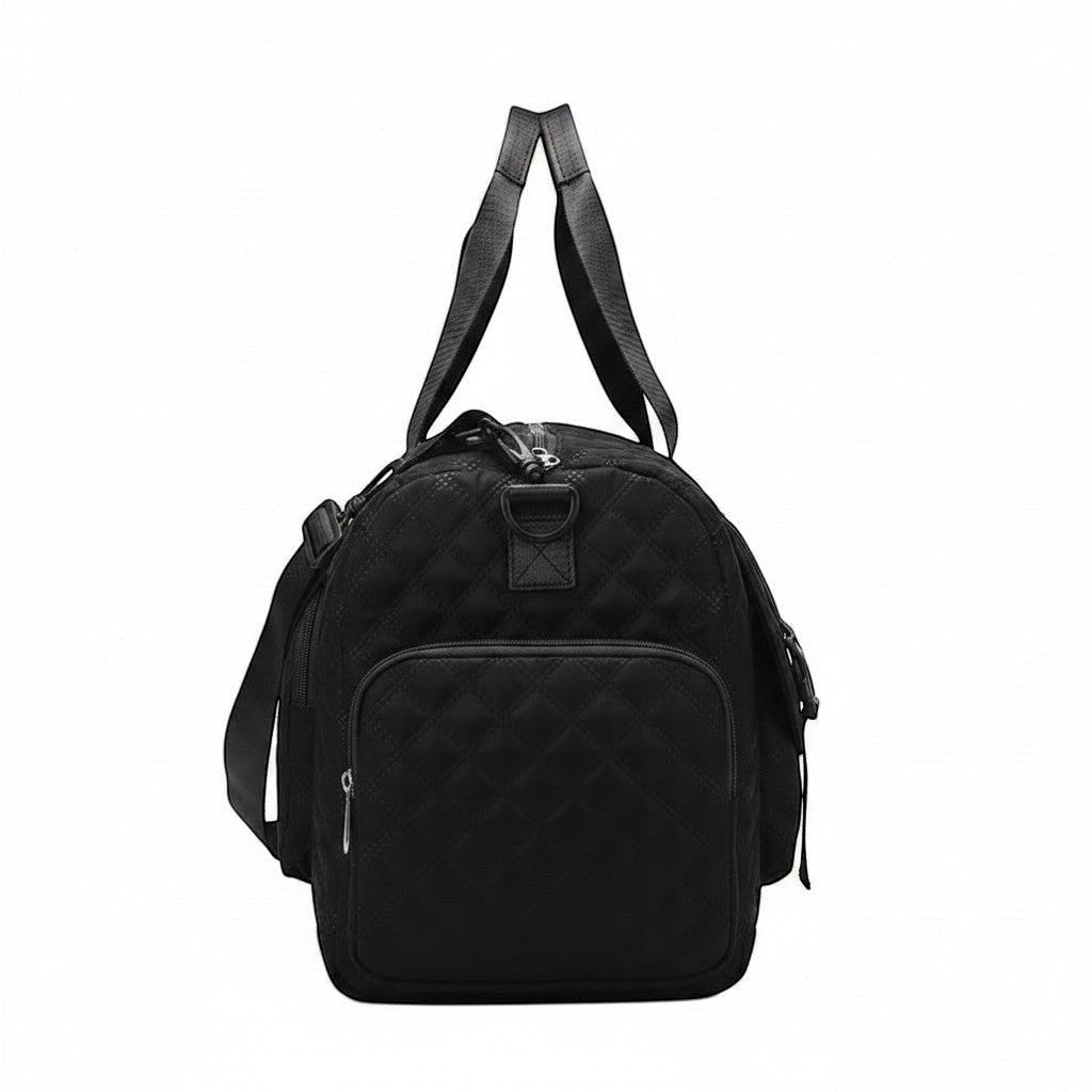 Sac de voyage noir matelassé MoveLite avec poignées robustes et poches zippées pour le sport ou les déplacements