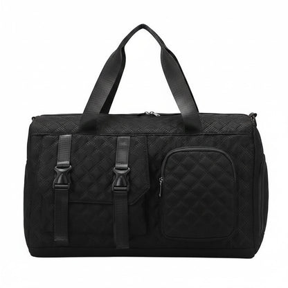 Sac de voyage MoveLite noir matelassé avec poches frontales et boucles de fermeture