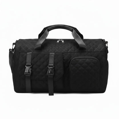 Sac de voyage MoveLite AMOURIA noir matelassé avec poches frontales et boucles de fermeture
