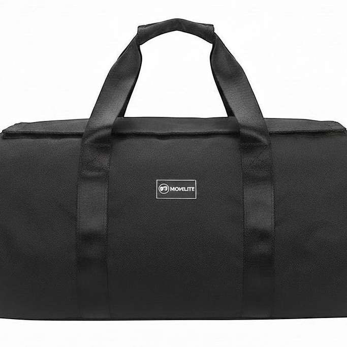 Sac de voyage noir MoveLite PIONEER avec poignées robustes et logo de la marque sur le devant