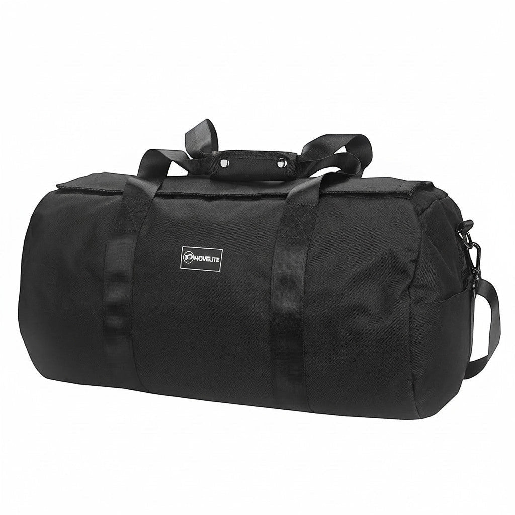 Sac de voyage noir MoveLite Pioneer en tissu résistant avec poignées robustes et bandoulière réglable
