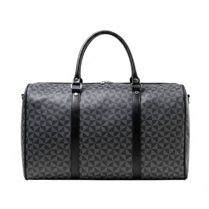 Sac de voyage MoveLite ORION en cuir PU gris avec motif géométrique et poignées noires