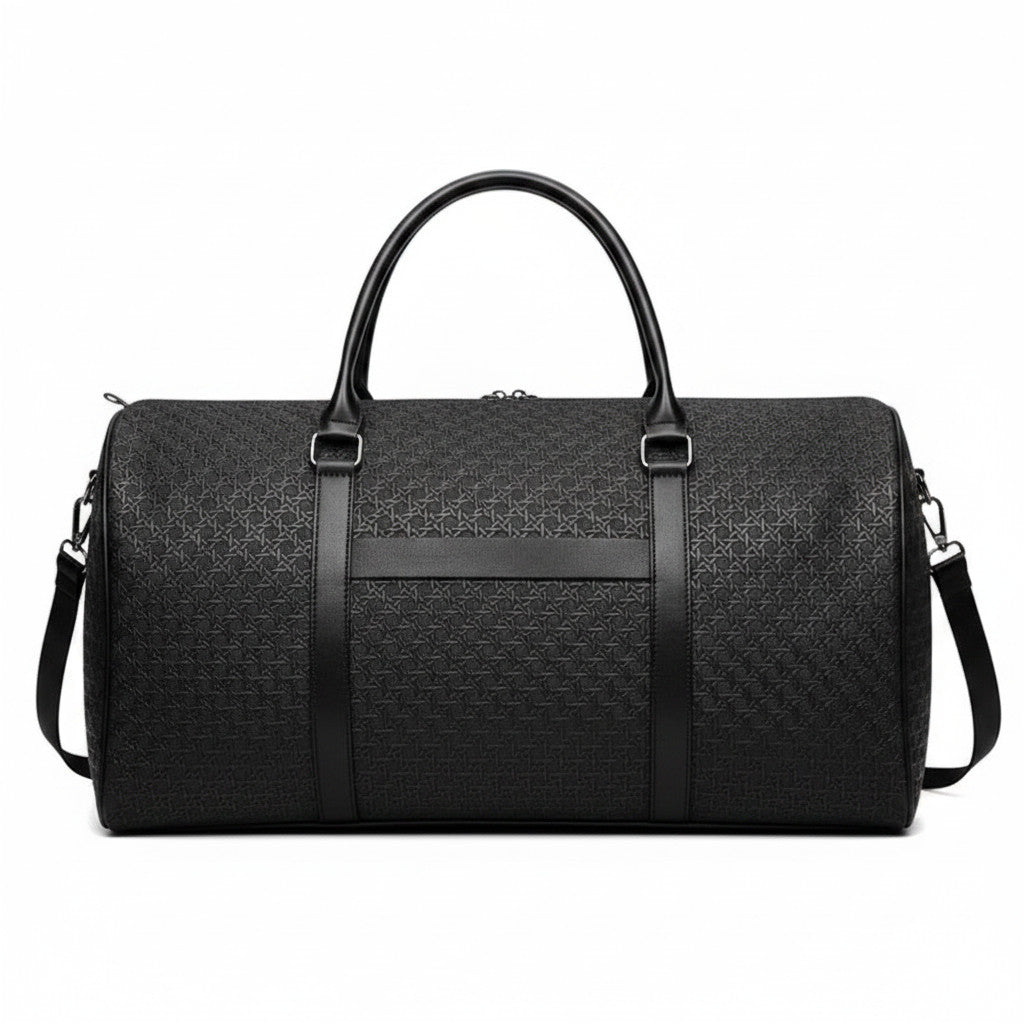 Sac de voyage MoveLite Tordian noir avec motif monogramme et finitions en cuir élégantes