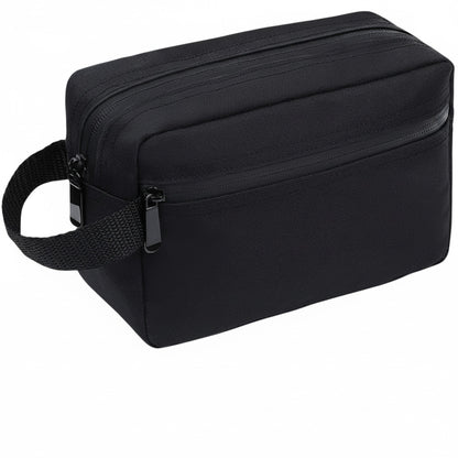 Trousse de voyage homme MoveLite noire en tissu résistant avec fermeture éclair et poignée latérale