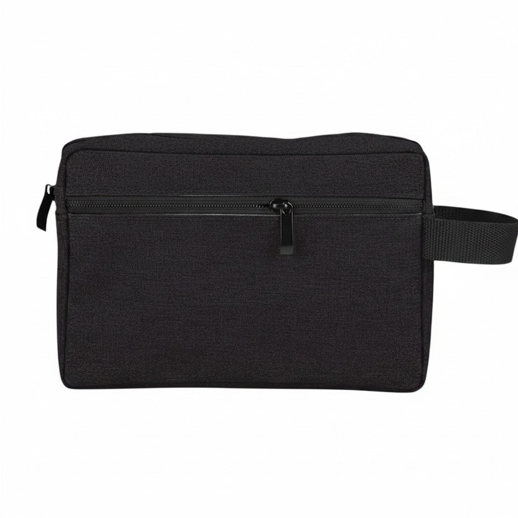 Trousse de voyage noire pour homme MoveLite avec fermeture éclair et poignée latérale pratique