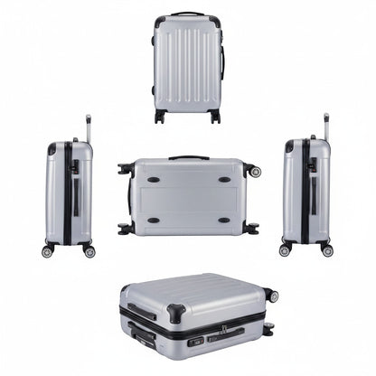 Valise de cabine MoveLite SILVERS argentée rigide avec quatre roues multidirectionnelles et serrure à combinaison