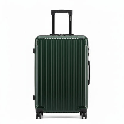 Valise de cabine MoveLite vert sapin avec coque rigide rainurée, poignée télescopique et quatre roues multidirectionnelles